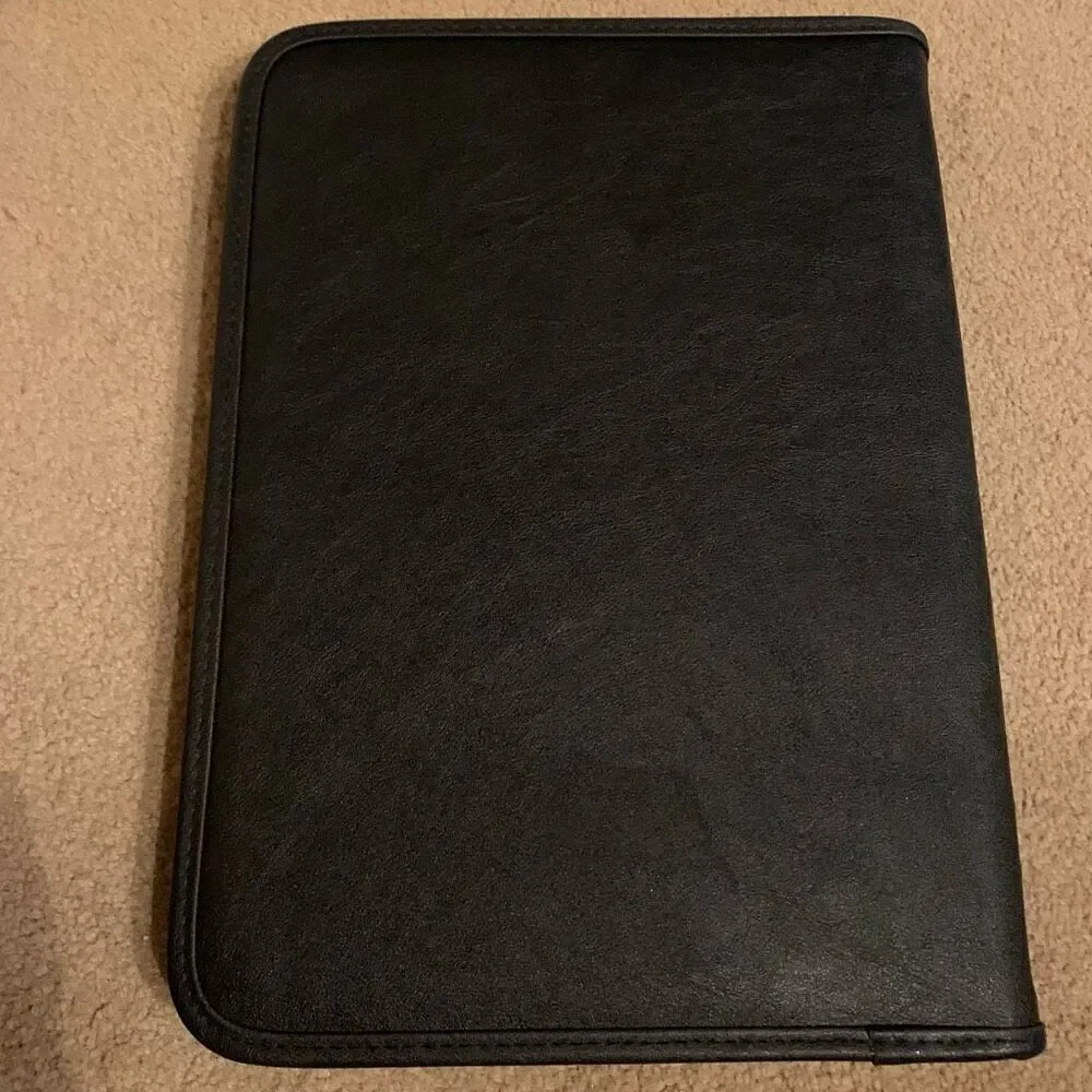 WV Surface Mine Drainage Task Force Black Faux Leather Leeds Zip Portfolio